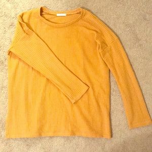 Waffle Knit long sleeve top 💛 NWOT